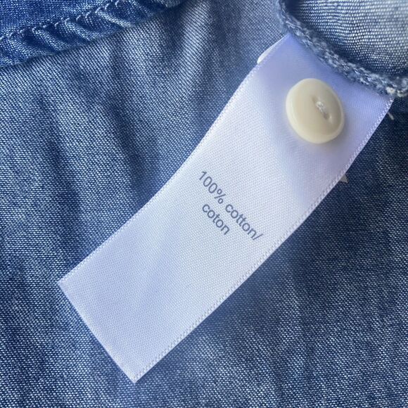 Maurices Top Sz M Chambray Button Front Long Sleeve Pocket Blue Casual Womens - Picture 5 of 9